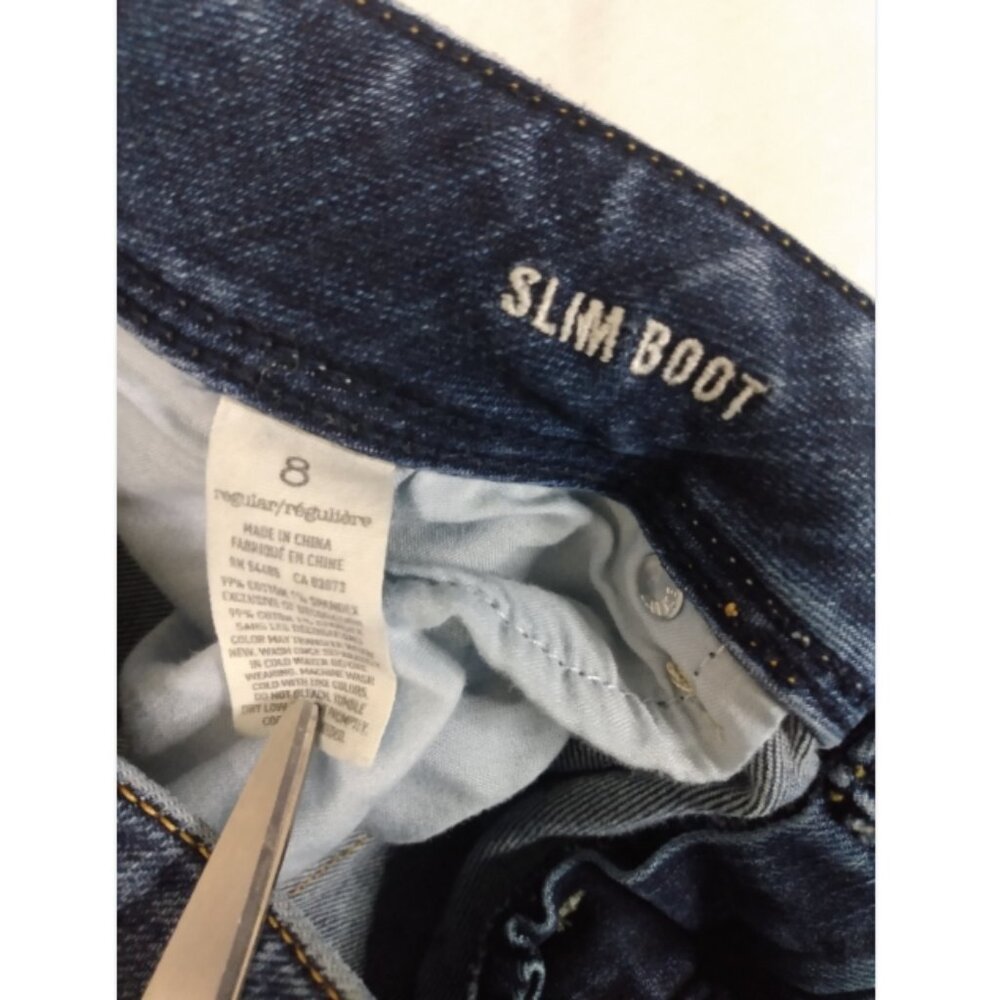 American Eagle Slim Boot Bootcut Jeans Women's 8 Regular Stretch Low Rise Dark - Picture 5 of 5